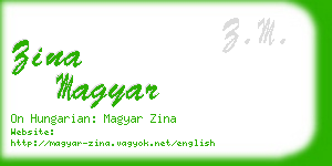 zina magyar business card